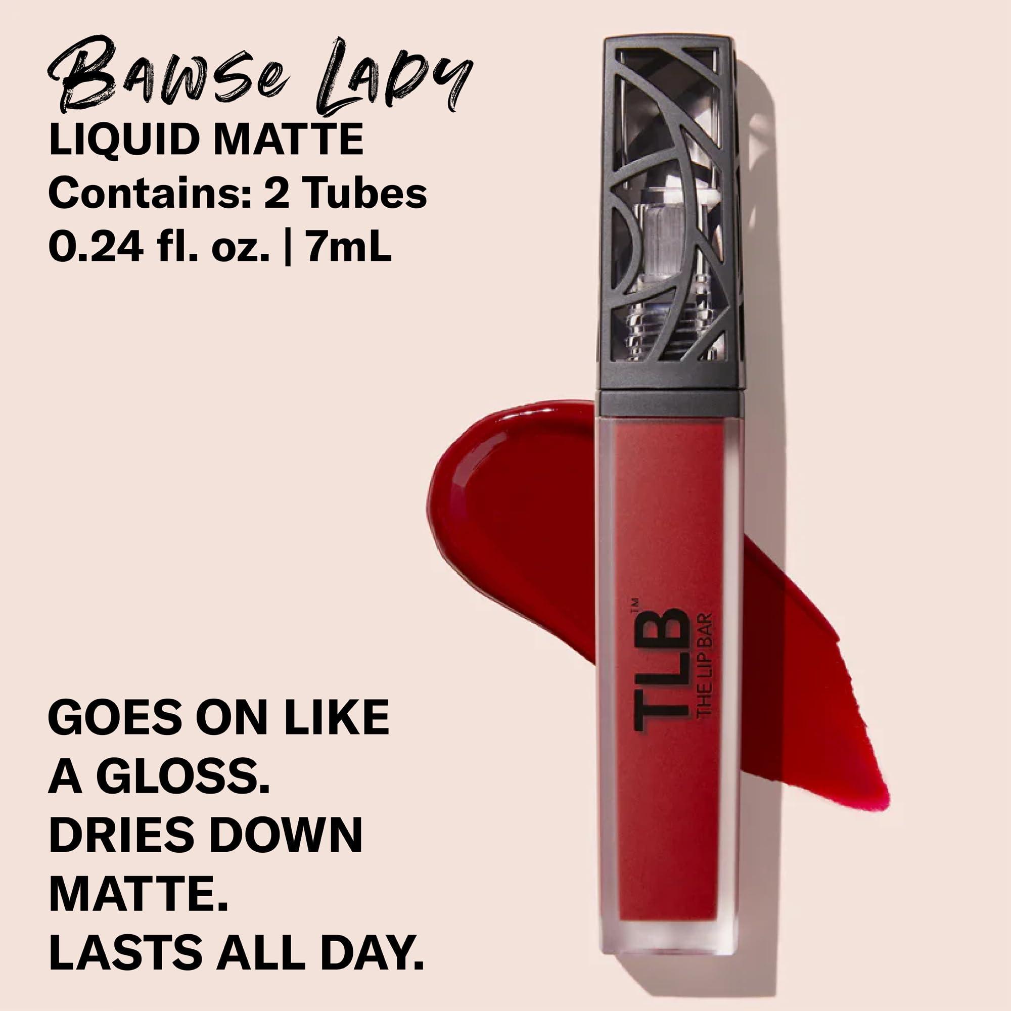The Lip Bar The Lip Bar - Nonstop Liquid Matte Lipstick 2-Pack, Bawse Lady (Blue Red) - High Pigment - One Swipe - Long Lasting - Jojoba Oil & Vitamin E - Vegan & Cruelty Free - Makeup & Cosmetics - .24 fl oz