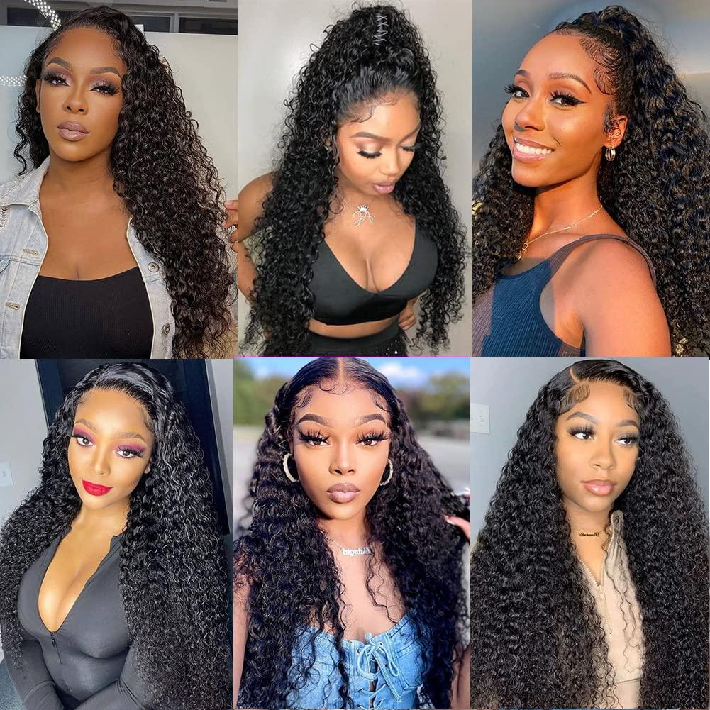 Luduna Water Curly Bundles Human Hair Water Wave Bundles 100% Unprocessed Virgin Remy Human Hair Bundles Wet and Wavy 3 Bundles for Black Women Natural Color