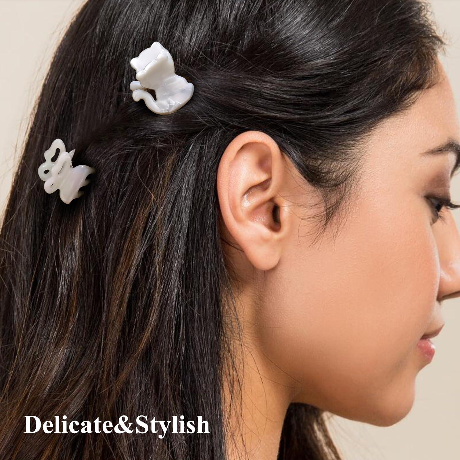 D D 6PCS Hair Clips for Women: Mini Non-Slip Claw Clips, Flower Jaw Barrettes - Cute Hair Accessories
