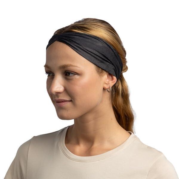 BUFF BUFF CoolNet UV Ellipse Headband, UPF 50 Sun Protection, Breathable, Cooling Hair Wrap, Versatile, Quick Dry Bandana, Disx Black, Adult Size