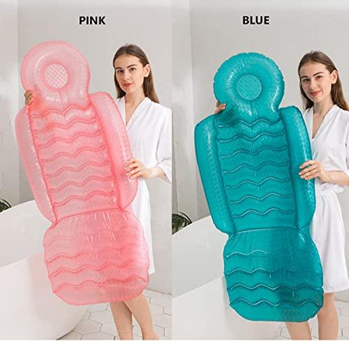 GBBNZB GBBNZB Full Body Bath Pillow for Bathtub PVC Material Adult Inflatable Spa Cushion Massage Bath Cushion Chair Backrest with Suction Cup,Blue