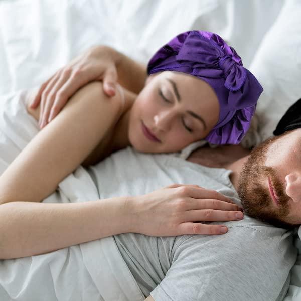 Boyiexin Custom Logo Satin Bonnet Hair Care Bonnet for Sleeping, 20 PCS Silk Bonnet Hair Wrap Cap with Ribbon Tie Band for Women (Dark Pink)