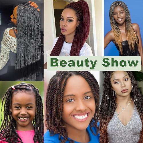 BAOTA BAOTA Senegalese Twist Crochet Hair for Kids 10 Inch Micro Twist Crochet Hair Ombre Brown Blonde Pre Looped Short Braids Kids Crochet Hair Mini Twist Crochet Hair 8 Packs