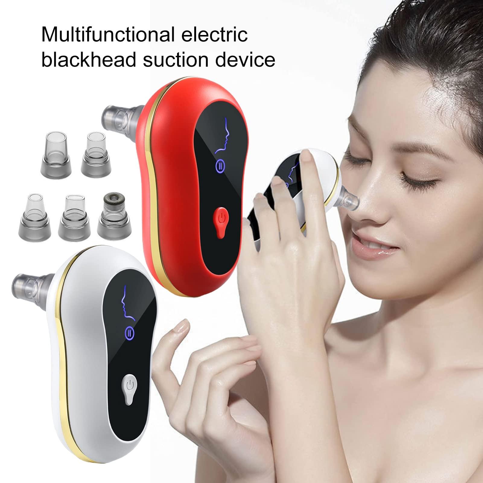 NEREIDS NET Blackhead Remover, Pore Cleaner, Pimple Cleaner,500mAh 3 Modes 5 Sucker Blackhead Remover USB Rechargeable Vacuum Face Pore Cleaner Tool Ivory