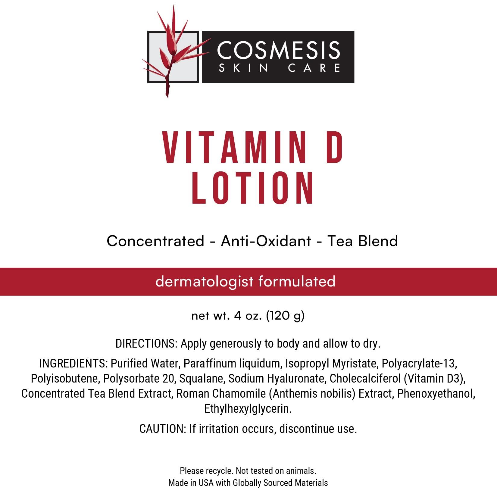 Cosmesis Skin Care Ultra-Moisturizing Vitamin D Lotion - Rejuvenate Dry Skin, Minimize Rough Patches & Restore Natural Appearance - 4oz