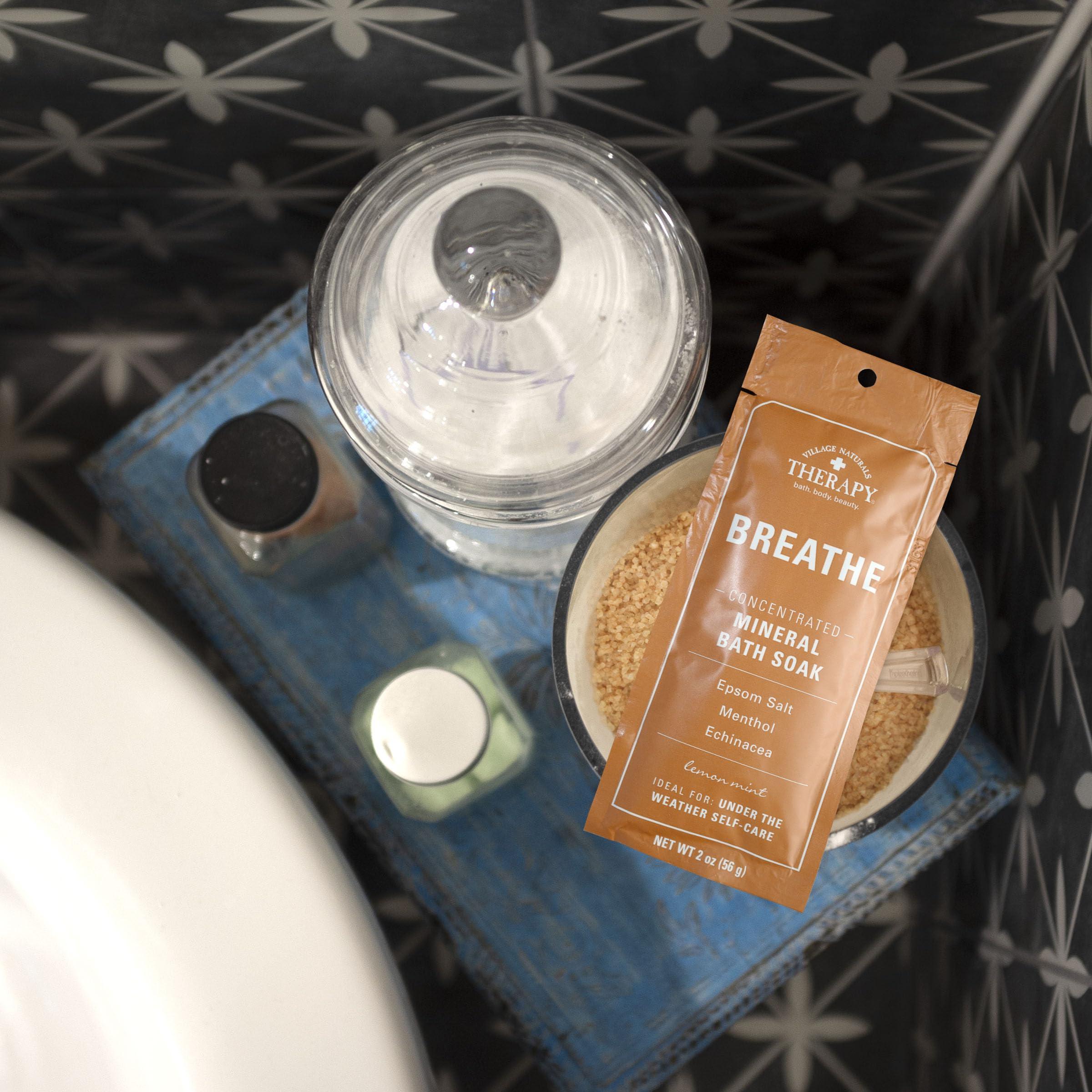 Village Naturals Therapy Village Naturals Therapy Breathe Concentrated Mineral Bath Soak, Lemon Mint, 2 Oz, Pack of 12