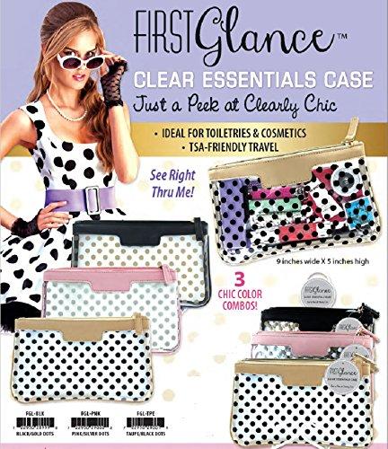 DM Merchandising Inc. DM Merchandising Inc. FGL-PNK First Glance Clear Essentials Case with Polka Dot Decoration (Pink), As Shown