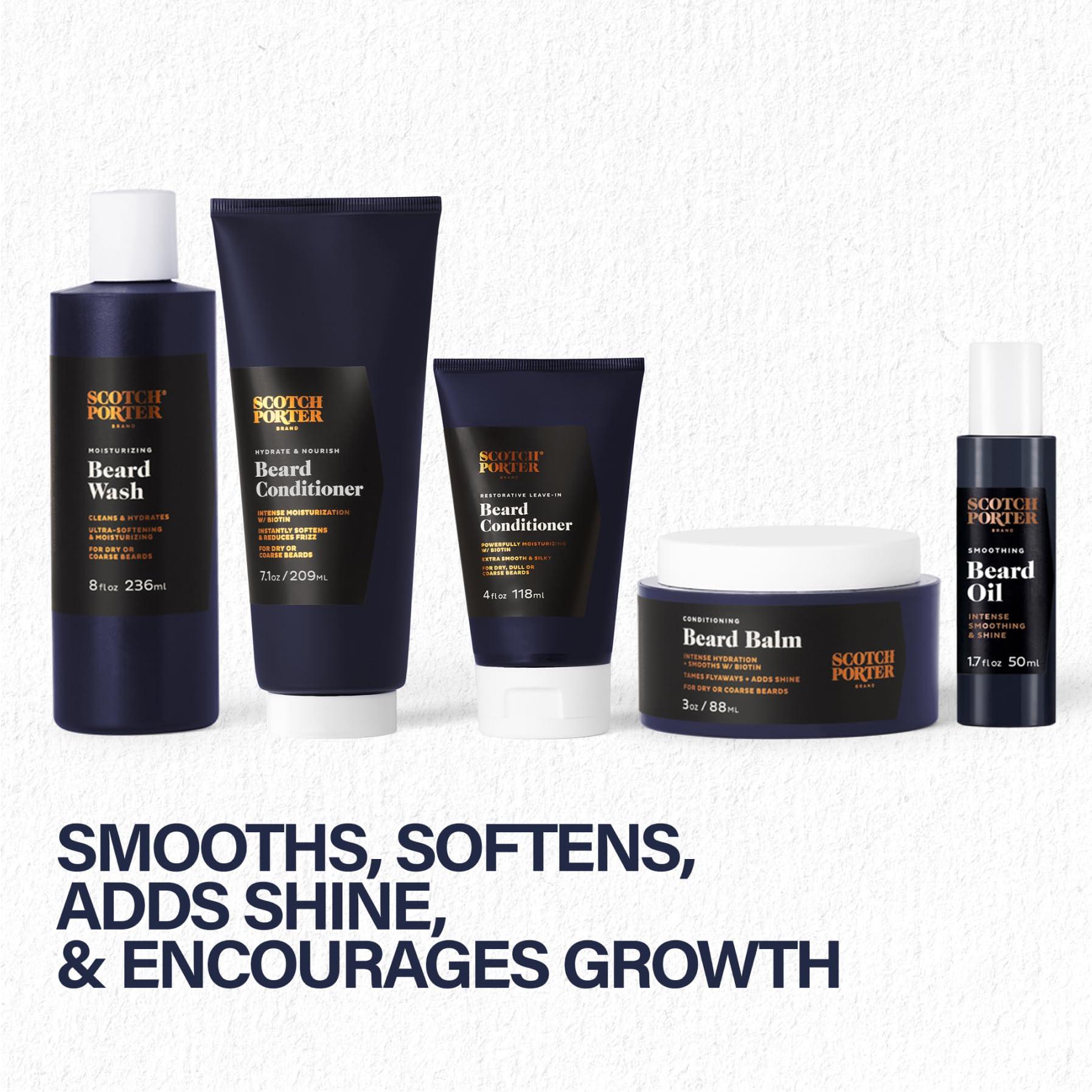 Scotch Porter Scotch Porter Get Bearded Collection  Cleanse, Moisturize, Soothe & Style while Encouraging Growth for a Fuller/Healthier-Looking Beard  Includes Wash, 2 Conditioners, Oil, Balm & Towel