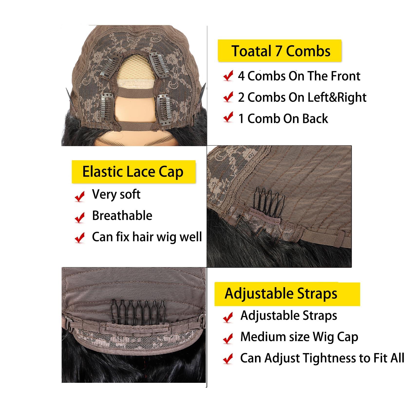 beautkol U Part Human Hair Wig Body Wave Brazilian Virgin Hair Glueless Wigs Human Hair 180% density U Part Wig for Black Women Clip In U Part Wig Human Hair Upart half wig Natural Black Color 28 inch