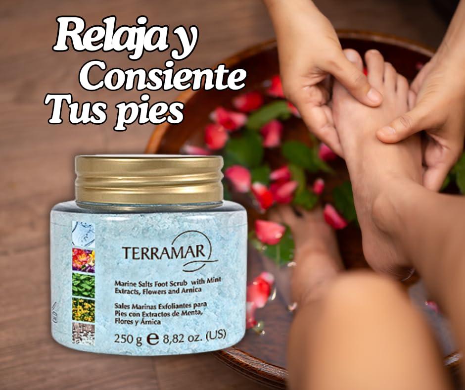 Generic Sales Marinas Exfoliantes para Pies con Extractos de Menta, Flores y rnica 250 g. / 8,82 oz.
