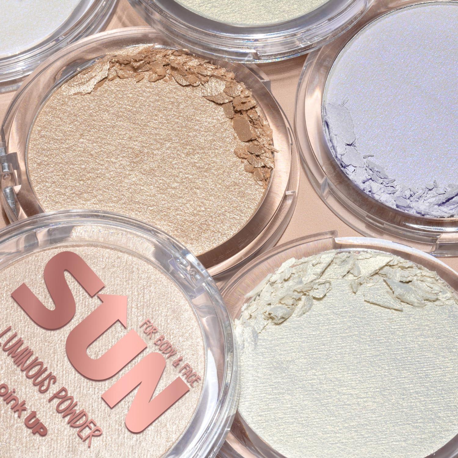 Pink Up PINK UP Luminous Powder| Highlighter Make Up| HighLight | Powder Illuminator| Provides luminosity to the face| High pigmentation| Luminous finish| Model PKIP06