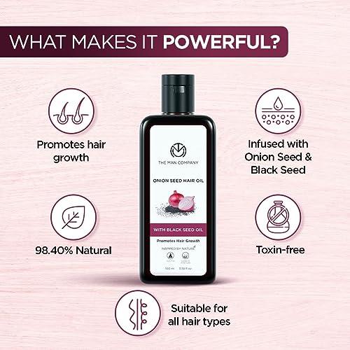 Generic Onion Hair Oil for Hair Growth with Onion & Black Seed for Hair Fall Control & Dandruff | Root & Scalp Nourishment, 100ml, 3.33 floz