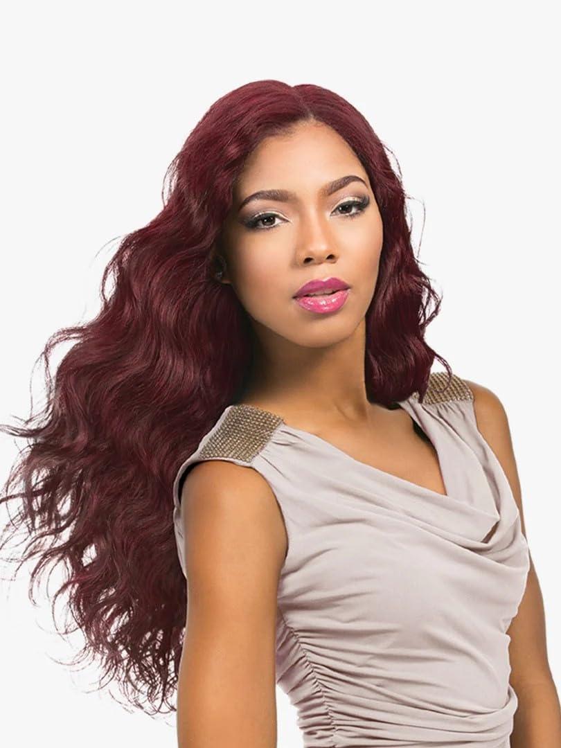 Sensationnel Sensationnel Empire Curly human hair - body wave tangle free weaving for quick weave and sew in styles best for faux highlights (10 inch, BG BURGANDY)