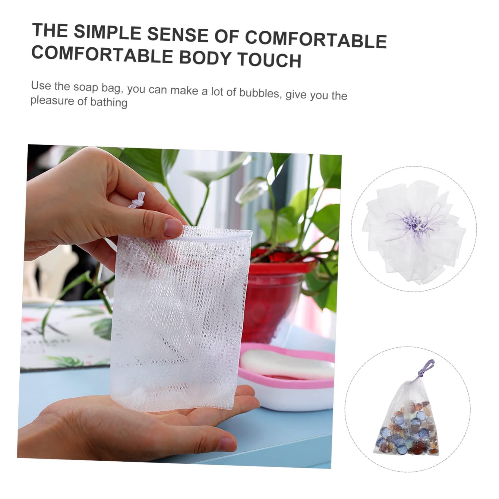 VINTORKY VINTORKY Handmade Soap Bubbler Facial Foaming Net 40pcs Soap Helper for Comfortable Body Touch Random Color