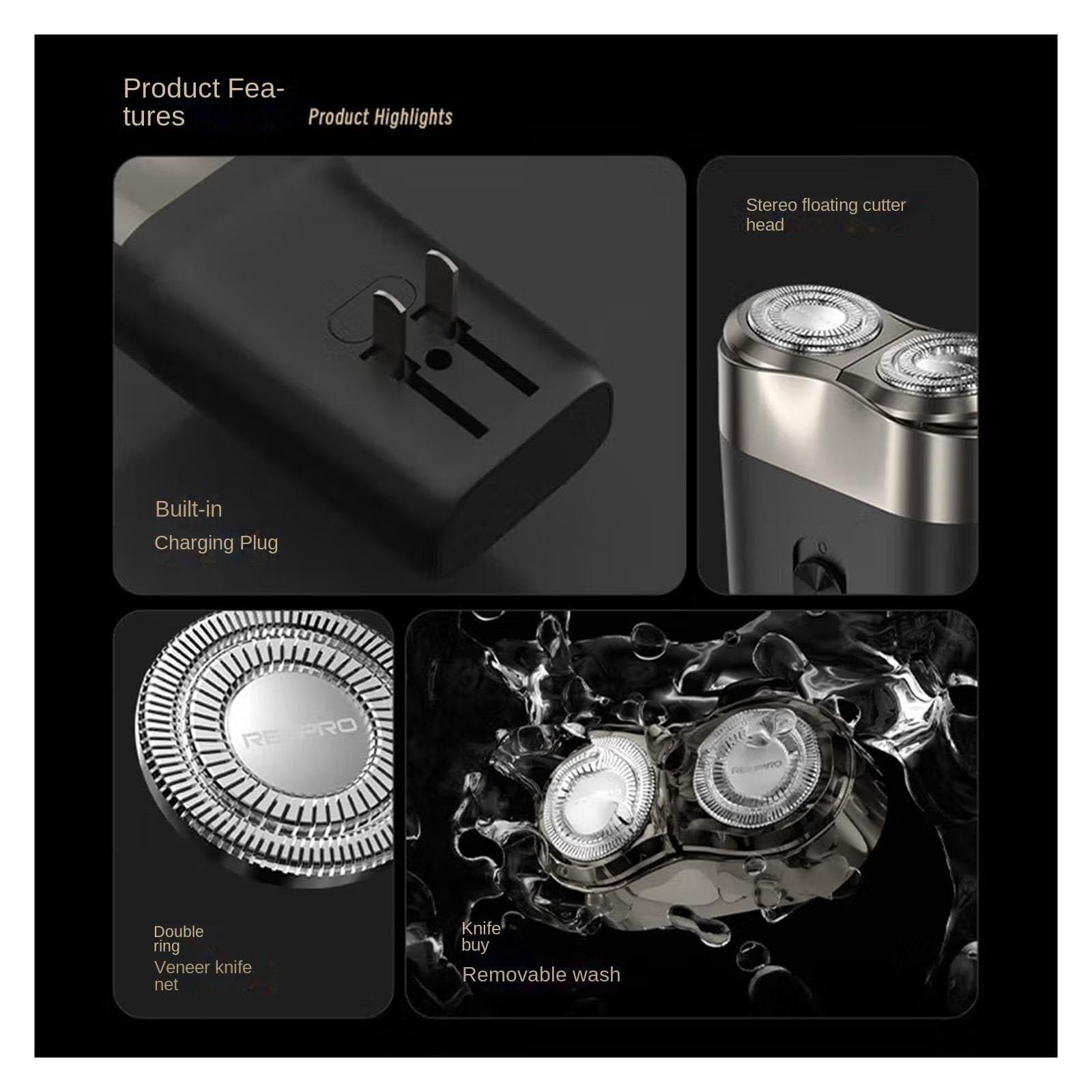 MQIQ MQIQ Electric Shaver Men\'s Stainless Steel Original Fully Automatic Razor Student Portable Beard Shaver RS820 (1 Pack)