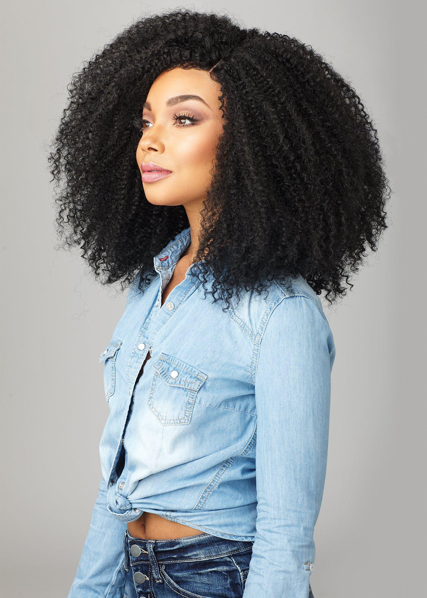 Sensationnel Sensationnel Curls kinksandco lace wig - the game changer wide lace part wig with natural preplucked hairline for natural 3c to 4c hair textures (4 MEDBROWN)