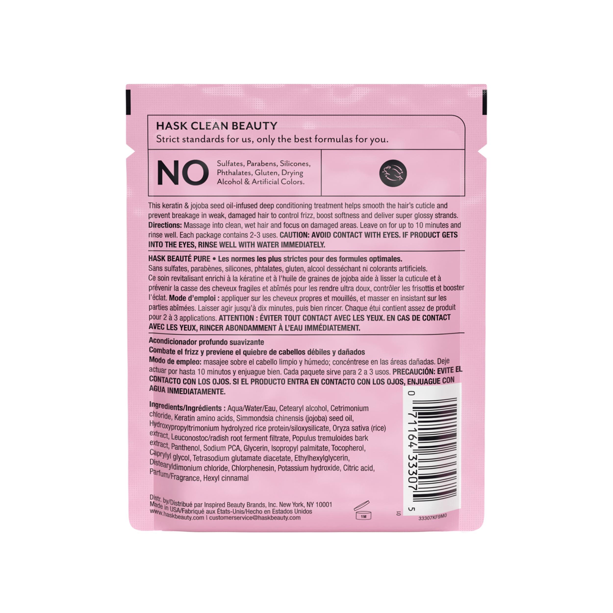 HASK HASK Keratin Smoothing Deep Conditioner Treatments for all hair types, color safe, gluten free, sulfate free, paraben free - Pack of 6