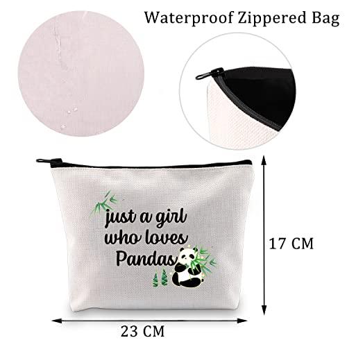 MBMSO MBMSO Panda Makeup Bag just a Girl who Loves Pandas Panda Lover Gifts Panda Gifts for Girls (Just a girl who loves Pandas)