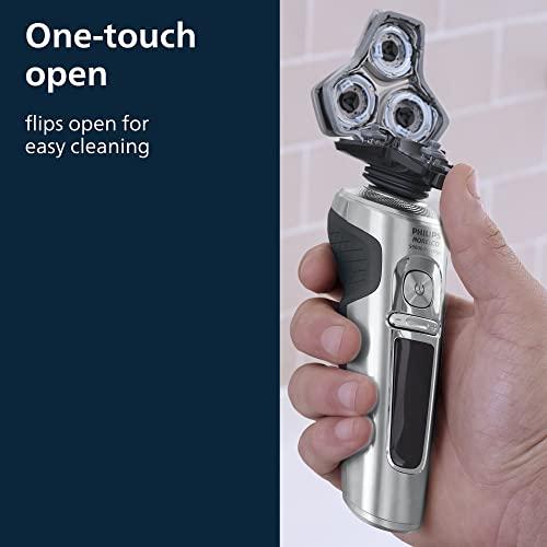 Philips Norelco Philips Norelco Shaver Series 9000 Prestige, Wet and Dry Electric Shaver, Lift & Cut Shaving System, SenseIQ Technology, Precision Trimmer, Cleaning Pod, Premium Pouch, Black Matte, Model SP9840/90