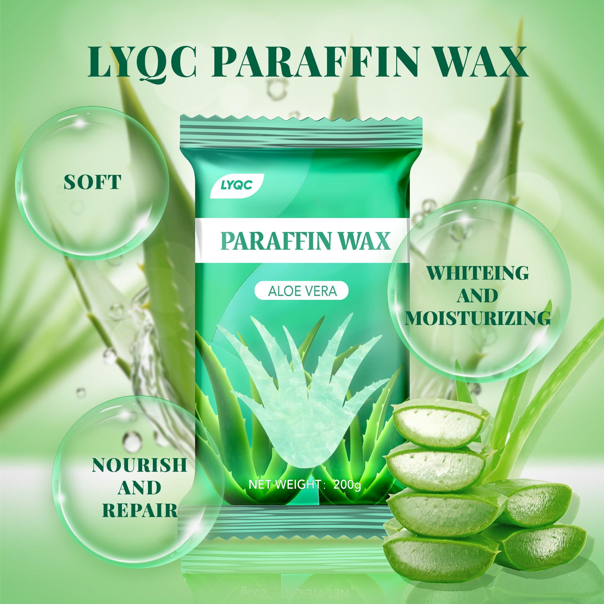 LYQC LYQC Paraffin Wax Refill, 10 packs of Paraffin Bath Wax for Hands and Feet for relief of stiff muscles and arthritic pain - deeply moisturises and protects the skin of the hands and feet (Aloe vera)