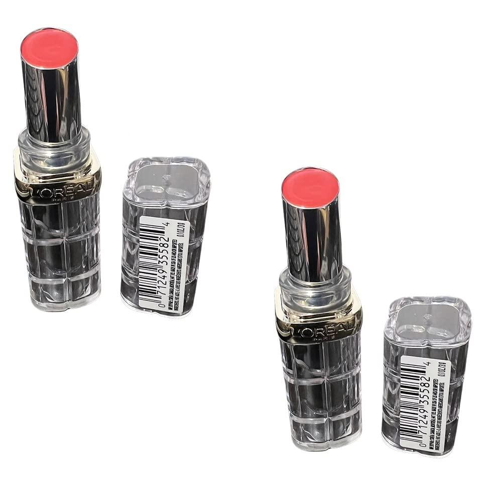 L’Oréal Paris Pack of 2 L'Oreal Paris Colour Riche Shine Lipstick, Luminous Coral # 916