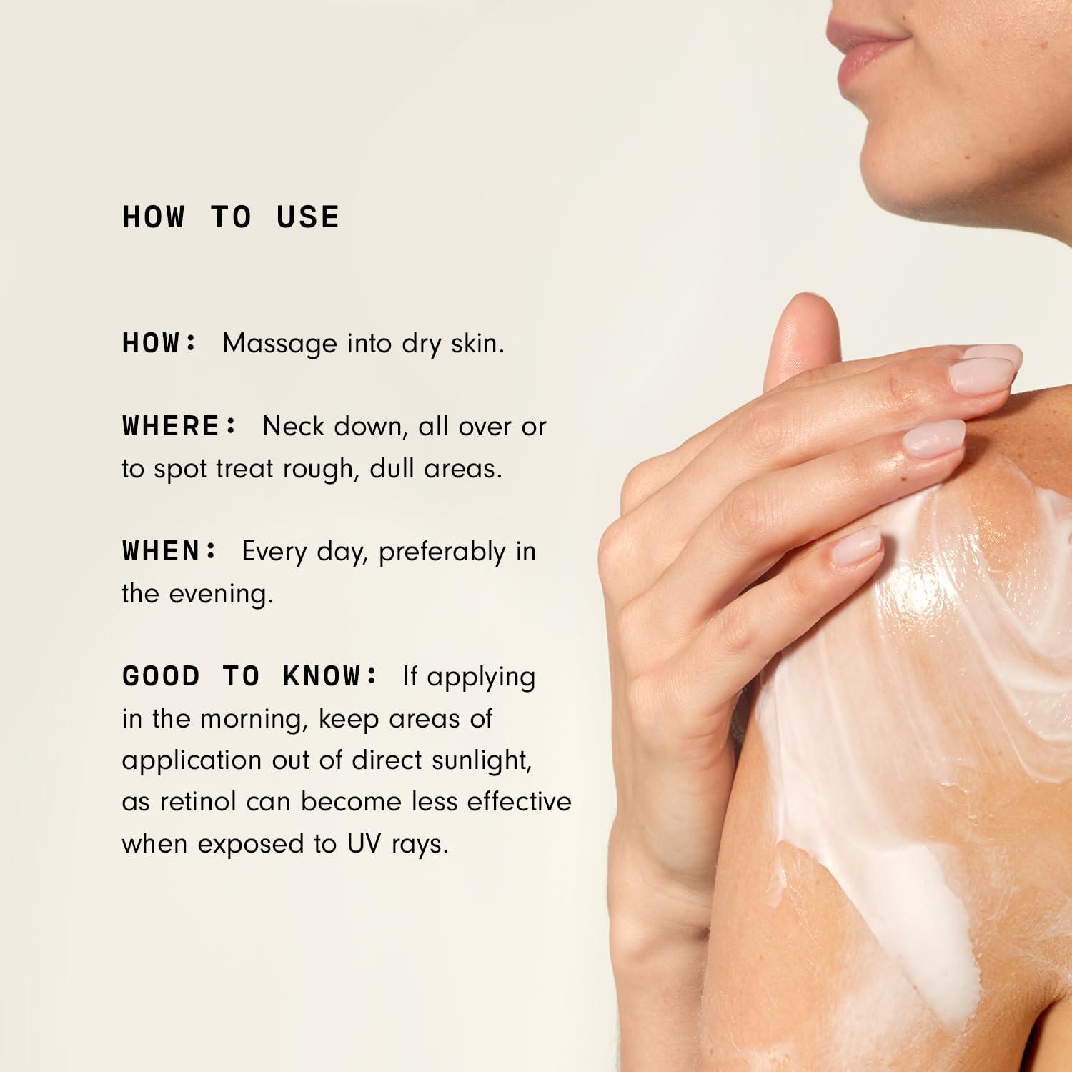 Versed Versed Press Restart Retinol Body Lotion - Skin Firming Lotion with Cocoa Butter, Squalane & Vitamin E - Lightweight All-Over Body Moisturizer for Dark Spots and Aging Dry Skin (6 oz)