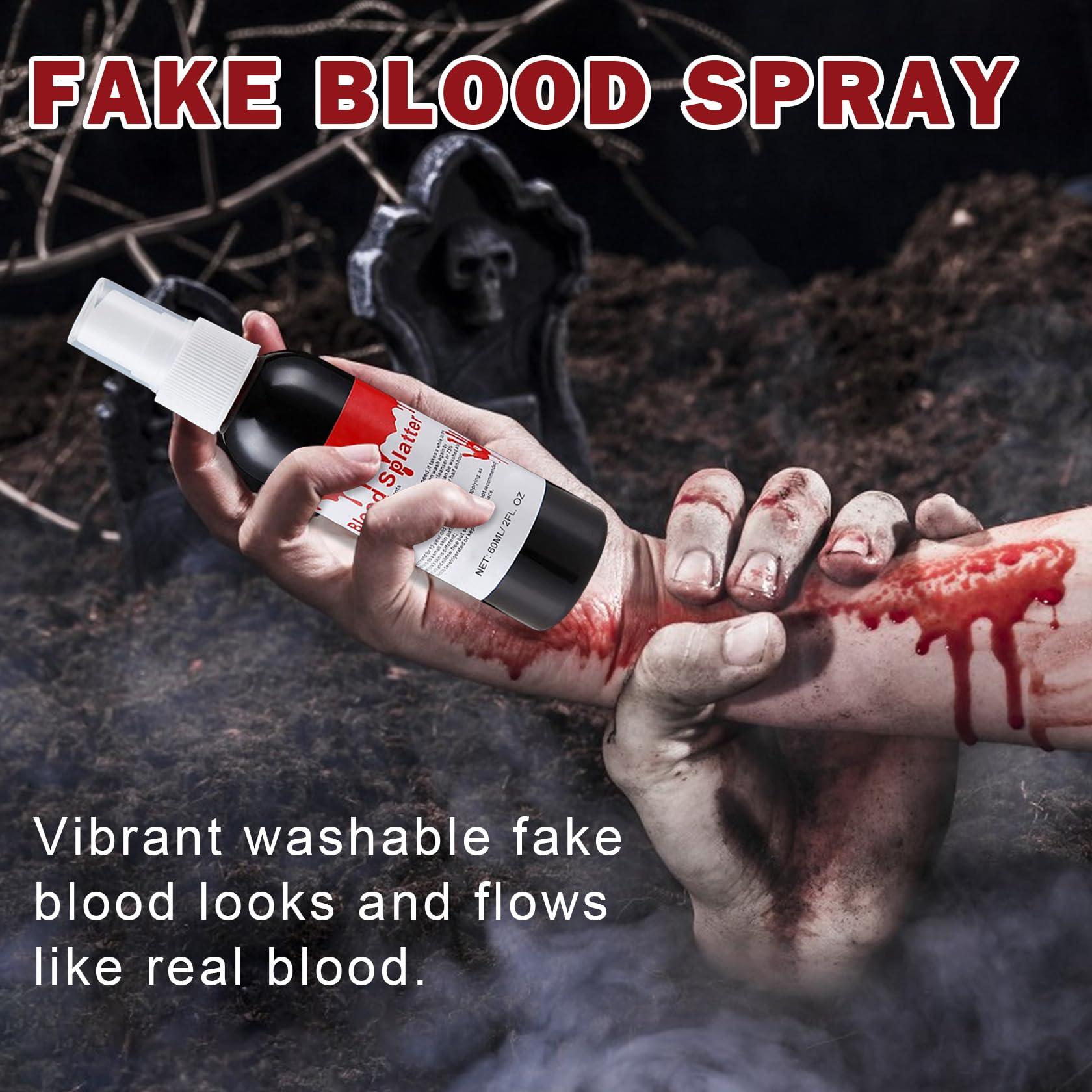 LZXLUKGIR LZXLUKGIR Halloween Fake Blood Spray,Washable Fake Blood for Clothes Face,Realistic Fake Blood Makeup for Halloween Fake Blood Sfx Makeup Zombie Vampire Makeup,Vegan Cruelty-free