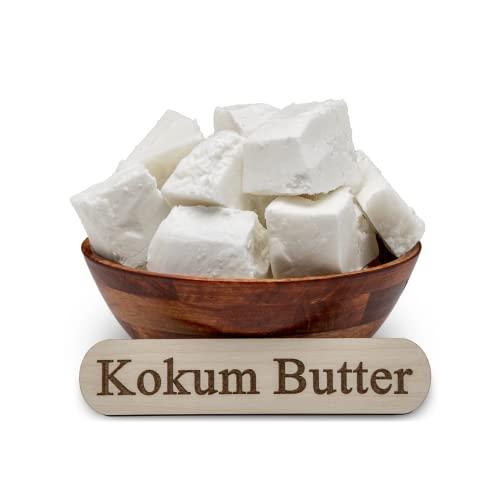 Plant Guru Raw Kokum Butter 8 oz. 100% Pure Natural Cold Pressed (HDPE Food Grade Jar) - Great for Skin, Body and Hair Moisturizer, DIY Creams, Balms, Lotions and Soap Making.