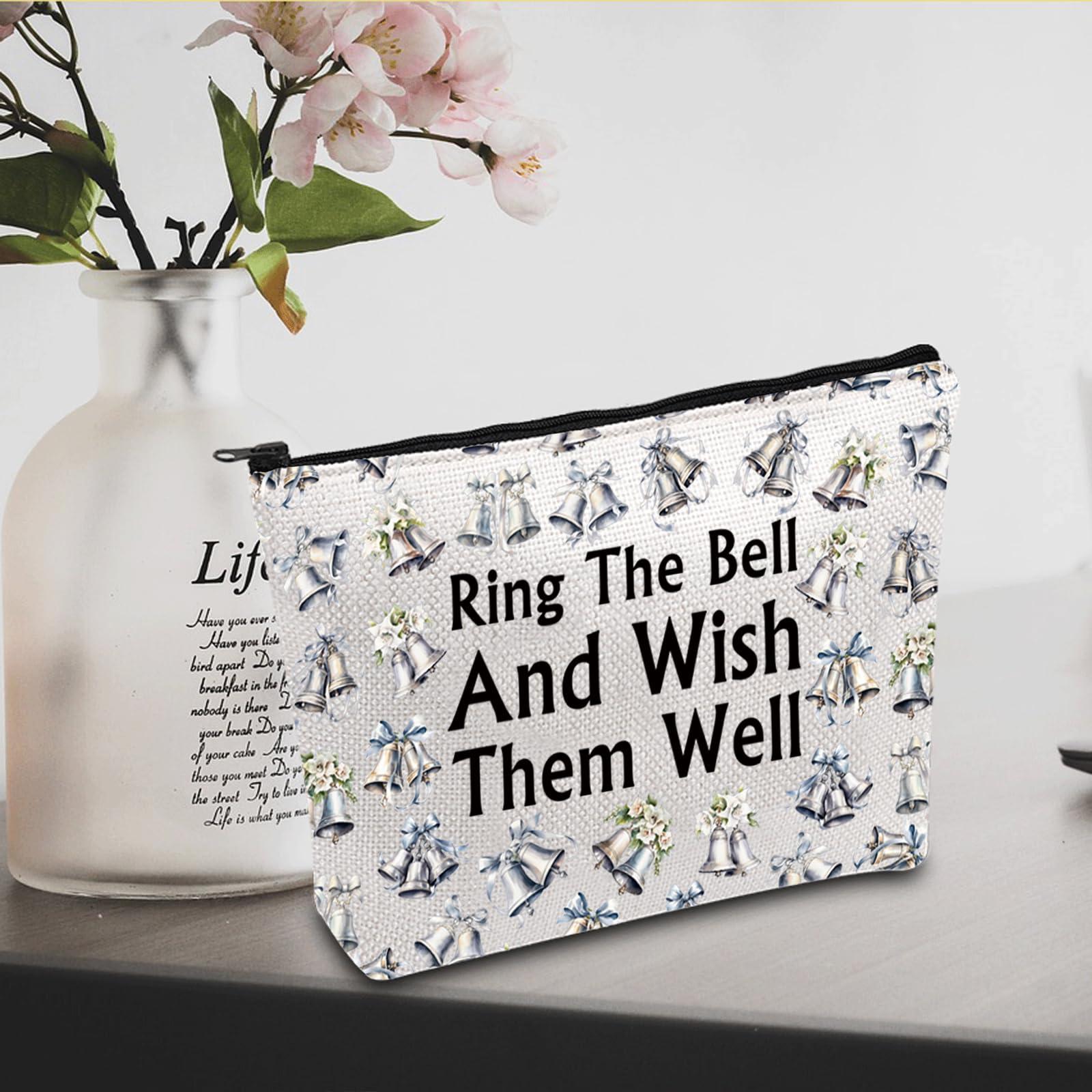 JXGZSO JXGZSO Wedding Bell Cosmetic Bag Ring The Bell And Wish Them Well Makeup Bag Country Wedding Gifts Bell Themed Gift