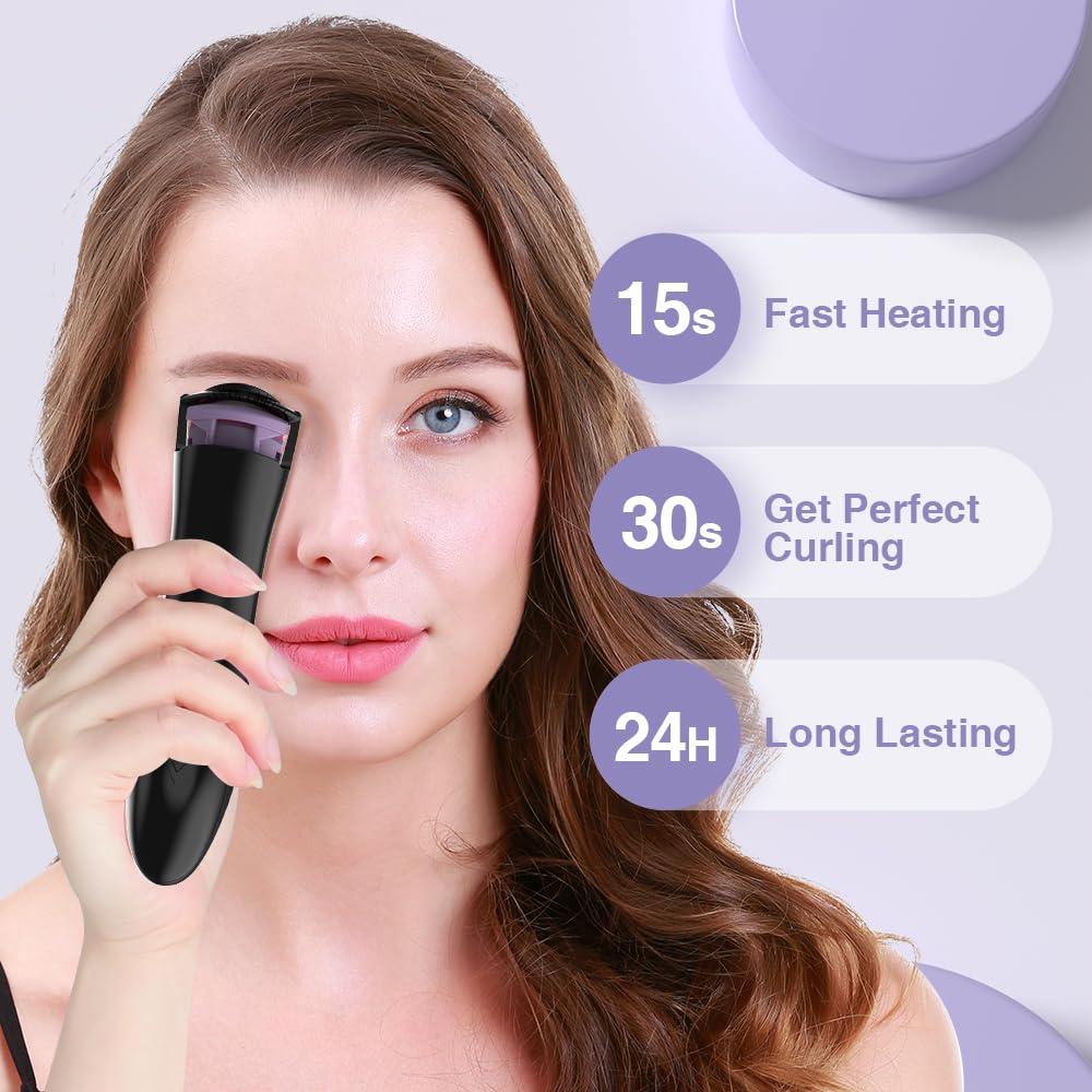 TOUCHBeauty TOUCHBeauty Professional Heated Eyelash Curler, Upgrade Portable Electric Eyelash Curler for Curled Eyelashes Long Lasting Heated Painless Curved Purple