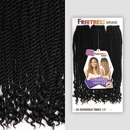 FreeTress Braids FreeTress Braids Synthetic Pre Looped Crochet Braid 3X GORGEOUS TWIST 12 (OT30), 1-pack
