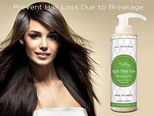Nature Lush Nature Lush Organic Argan Anti-Hair Loss Shampoo with Rich Vitamins – Sulfate Free & Rich Saw Palmetto DHT Hair Root Treatment – for Men & Women - 100% Pure, Natural – All Hair Types (250 ml)