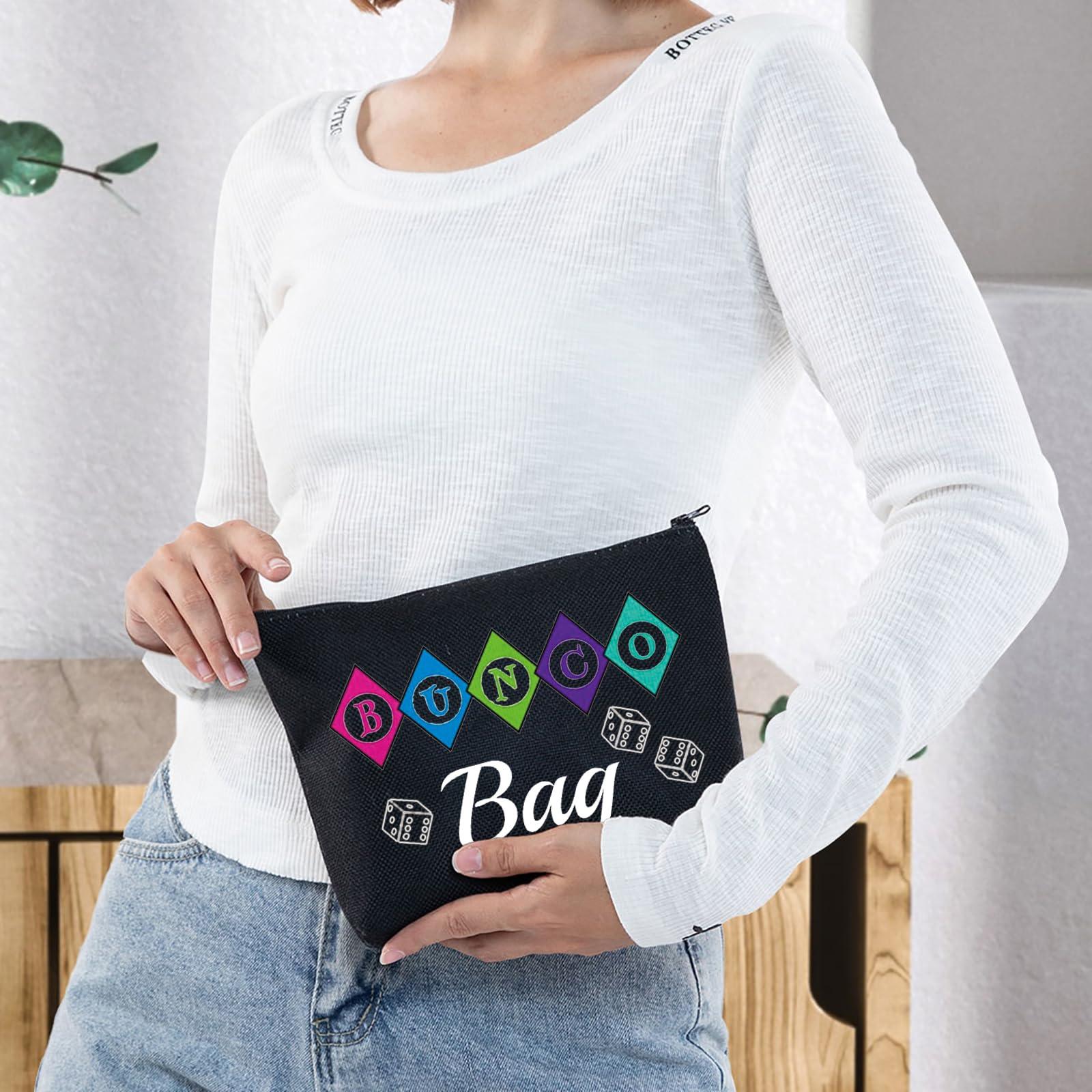 G2TUP G2TUP Bunco Game Night Funny Bunco Gifts for Women Accessory Pouch Bunco Bag Dice Game Gift Idea (bunco dice bag Black)