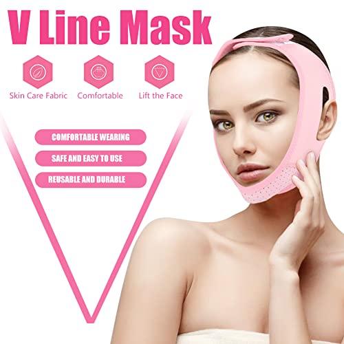 YUYTE Women's Double Chin Girdle, Slimming Face Facial Slimming Slimming Face Mask Slimming Mask Bandages V Face Strap Face Lift