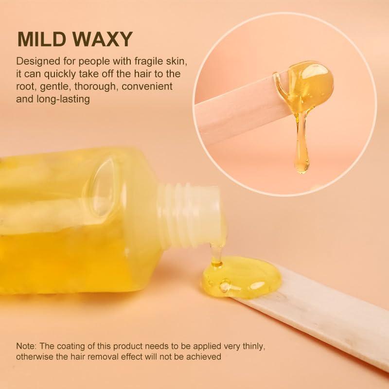SUMAX Honey Wax Hair Removal Kit, Sugar Wax for Face Hair Removal Women Sugar Waxing Kit for Women Brazilian Wax for Bikini Hair Removal Sugaring Wax Kit with Strips