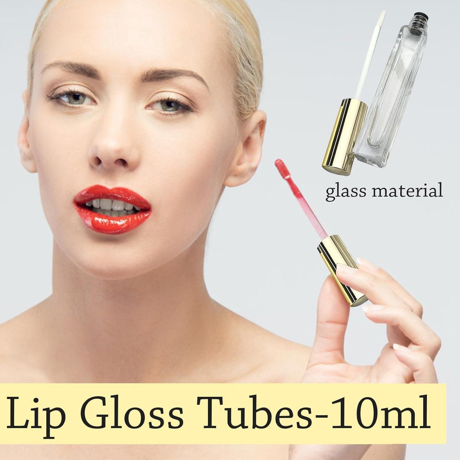 fupah Empty Mascara Tube and Wand Glass, Empty Lip Gloss Tubes with Mascara Wands, Refillable Empty Makeup Containers Clear Mascara Tube, Empty Eyelash Cream Container Bottle (A+B)