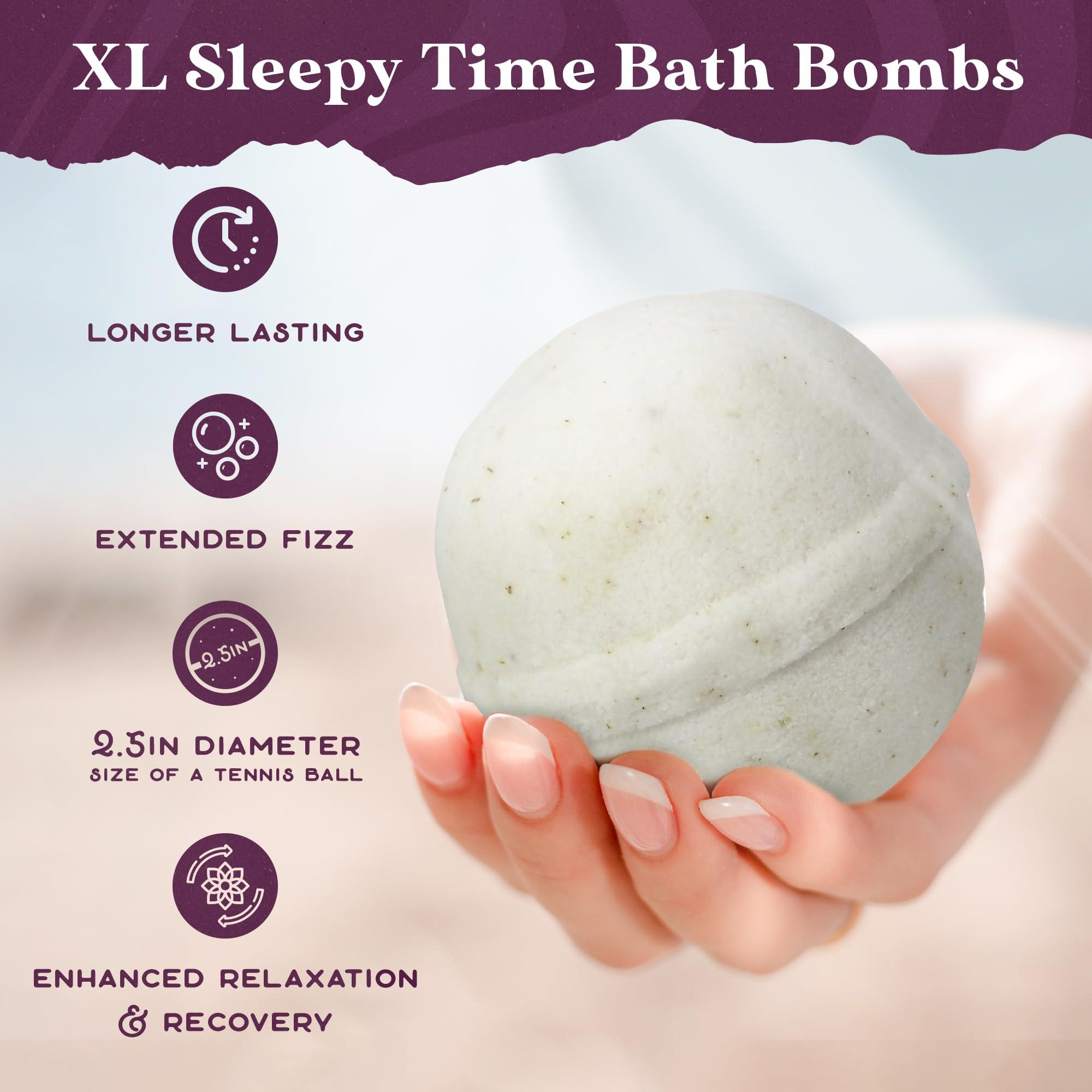 PURPLE CANYON Purple Canyon Bath to Bed Natural Bath Bombs | Relaxing Sleep Support with Magnesium | Chamomile and Vanilla Scented Handmade Bath Bombs Set