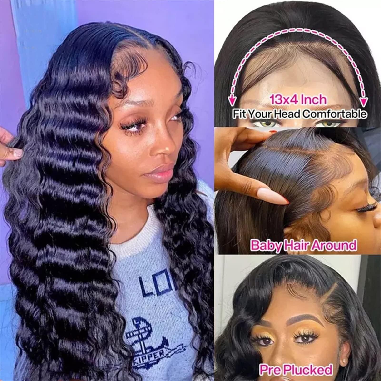 TOMYEUS TOMYEUS Wigs 10-30 Inch Malaysian Loose Deep Wave Wig 13x4 Lace Front Human Hair Wigs for Black Women 180% Density Remy 4x4 Lace Closure Curly Wig for Daily Party