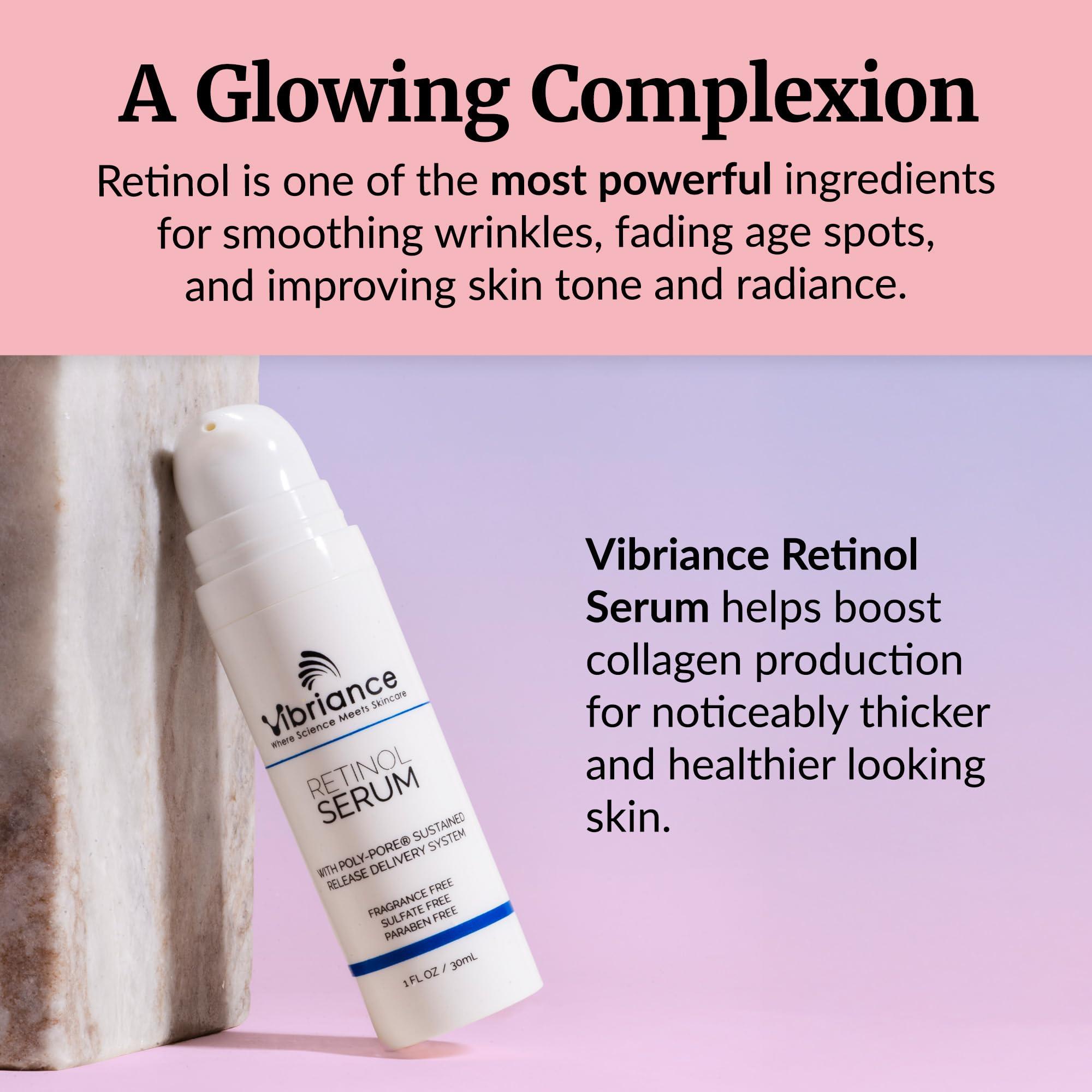 Vibriance Vibriance Retinol Serum for Face - Reduces Appearance of Deep Wrinkles and Large Pores, Enhances Tone, Improves Complexion - Sensitive, Mature Skin Night Cream - 1 fl oz