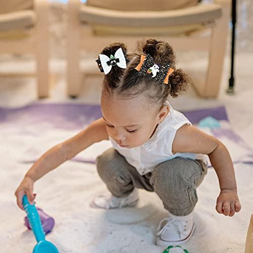 Beautyflier Beautyflier Halloween Glitter Sequin Hair Bows for Girls, Fun Theme Party Cosplay Bow Fashion Hair Clips Girls Hair Accessories (Sequins, 4pcs)