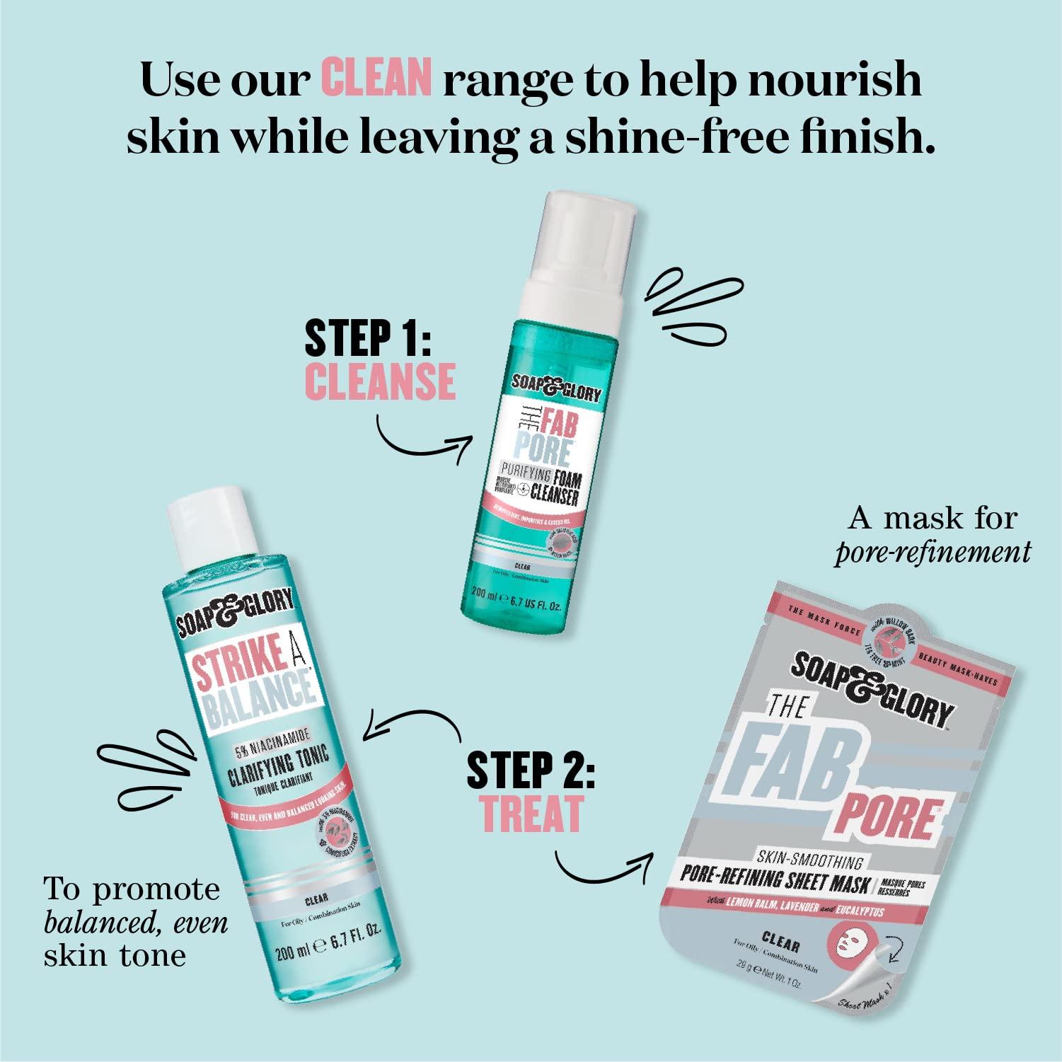 Soap & Glory Soap & Glory Gentle Exfoliating Face Wash & Vitamin C Cleanser - 3-in-1 Exfoliator, Makeup Remover & Hydrating Facial Cleanser for Clean, Smooth & Radiant Skin for All Skin Types (350ml)