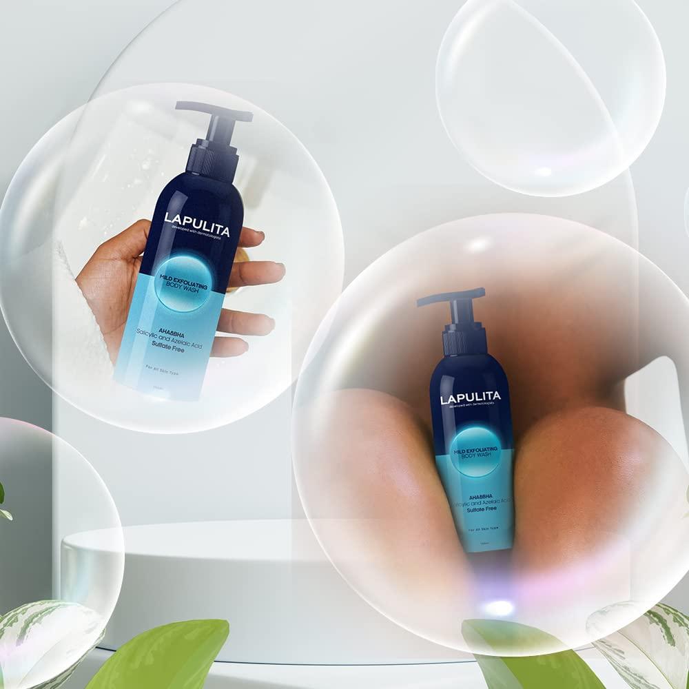 LAPULITA LAPULITA Body Acne Removing Shower Gel, Acne Pimple Treatment, All-Natural Acne treatment gel, Mild Exfoliating Body Wash, 150 mL - 5.07 Oz