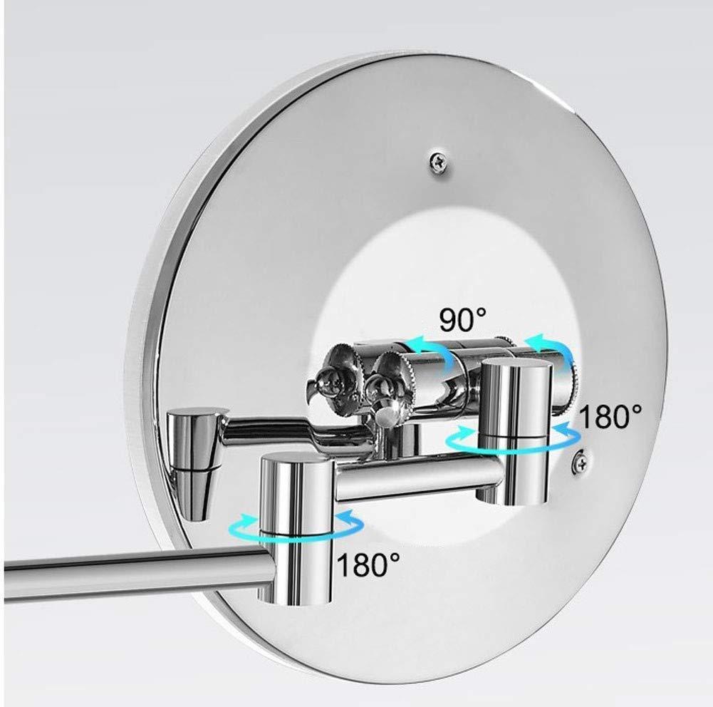 AWERAF AWERAF Wall Mount Led Lighted Makeup Mirror 10X Magnifying Premium Cosmetic Mirror 180 Swivel Extendable Vanity Mirror for Bathroom 8 inch UK Plug/Black Bronze (Nickel Brushe