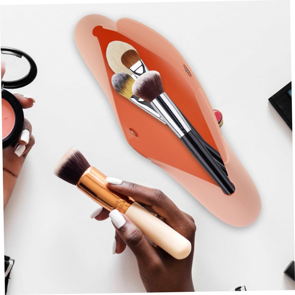 Mikinona Mikinona 2 pcs Silicone Makeup Bag Brush Holder Slots Compact Travel Makeup Brush Case for Women Girls