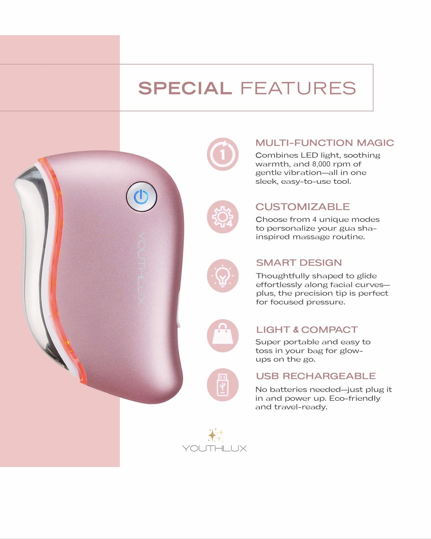 YOUTH LAB YouthLab ProSculpt Gua Sha, Ultimate Facial Scraping/Sculpting/Tightening Tool, Heat/Electric Vibration, Anti-Aging/Wrinkles, Eye/Face Puffiness, Tension Relief, Acupressure, Face Lift, Double Chin