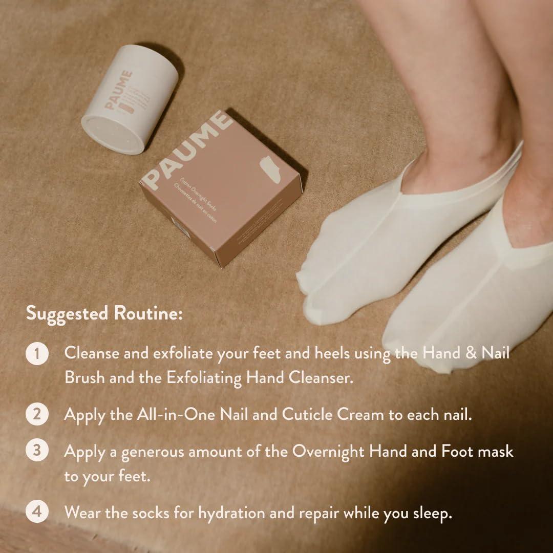 PAUME PAUME Cotton Overnight Socks, 95% Cotton, Ideal for Dry and Cracked Heels & Feet, Deliver Hydrationg and Moisturizing Benefits, 1 Pair
