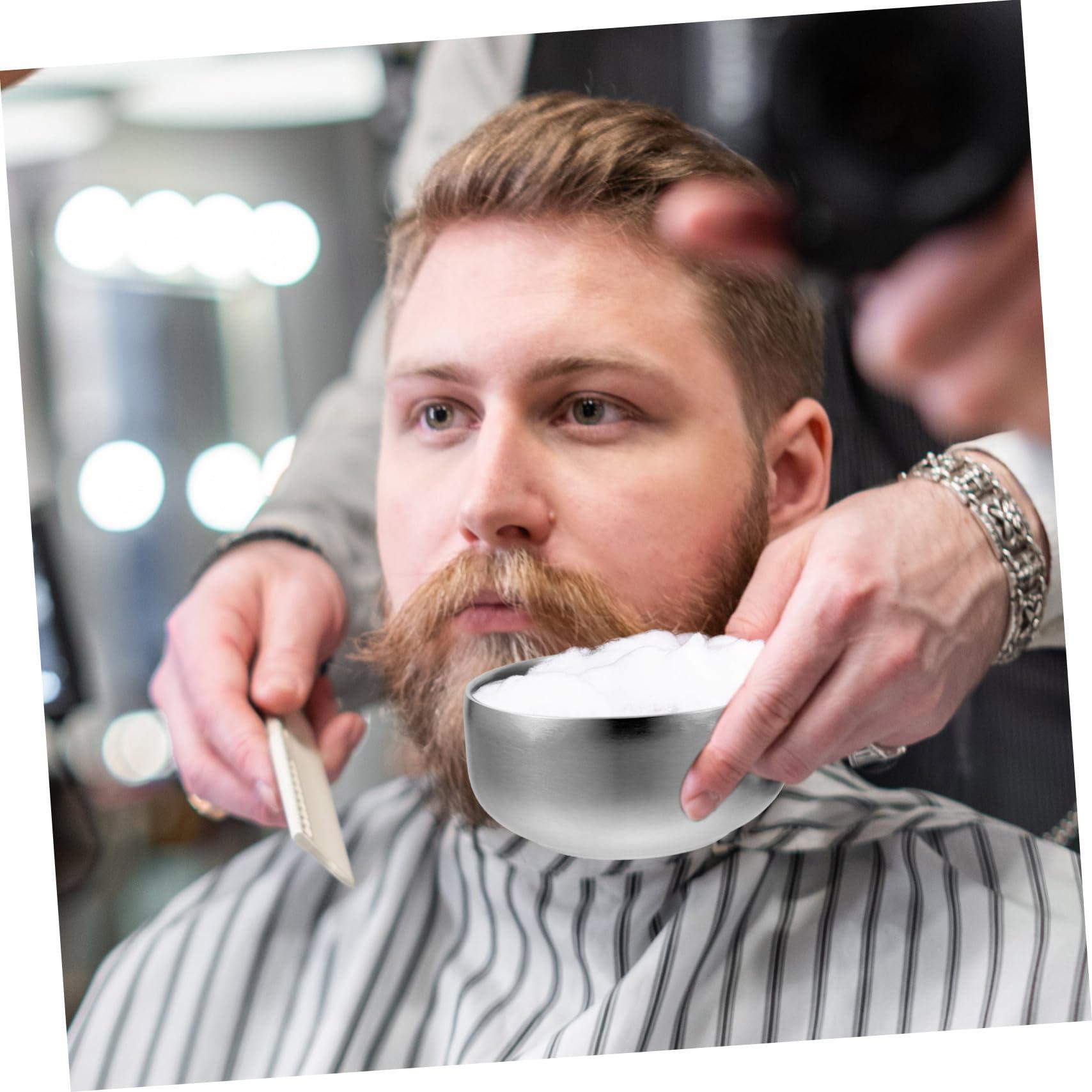 Ipetboom Ipetboom Stainless Steel Shaving Bowl with Lid Soap Men\'s Shaving Soap Dish for Home Barber Shop Salon