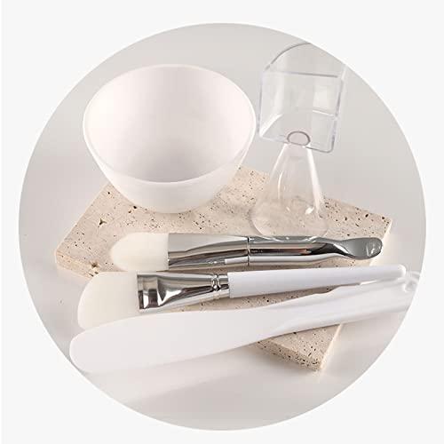 Pongnas Face Mask Mixing Bowl Set, DIY Facial Mask Tool Silicone Brush Soft Bristle Brush Mixing Bowl Mask Applicator Measuring Cup Set