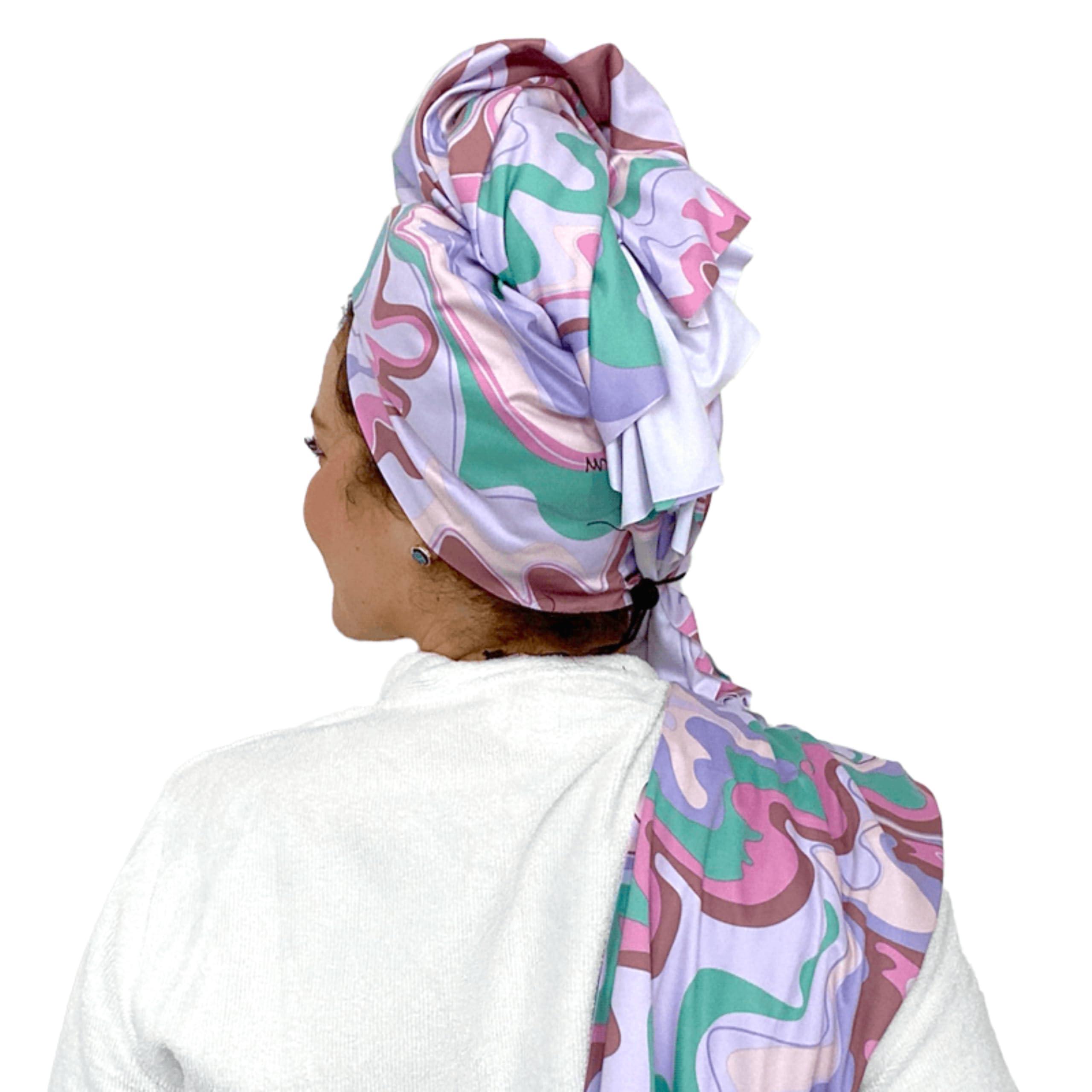 THE PERFECT HAIRCARE THE PERFECT HAIRCARE - Limited Edition Manes by Mell Microfiber Hair Towel & Hair Drying Scrunchie Set by Melissa Guido - Anti-Frizz, Gentle, Absorbent Hair Scrunchies or Face Washing Wristband