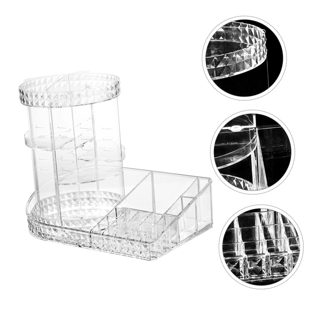 MERRYHAPY MERRYHAPY Cosmetics Organizer Container 1pc Makeup Storage Box Diamond Texture and Multi-functional Design